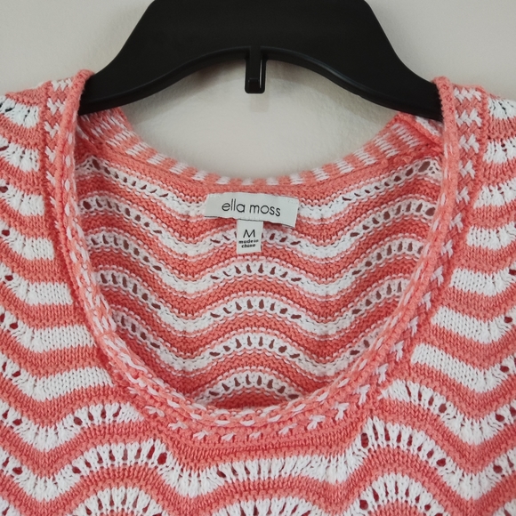 5/$25 Ella Moss Puffed Short Sleeve Sweater Top Size M - Picture 12 of 15